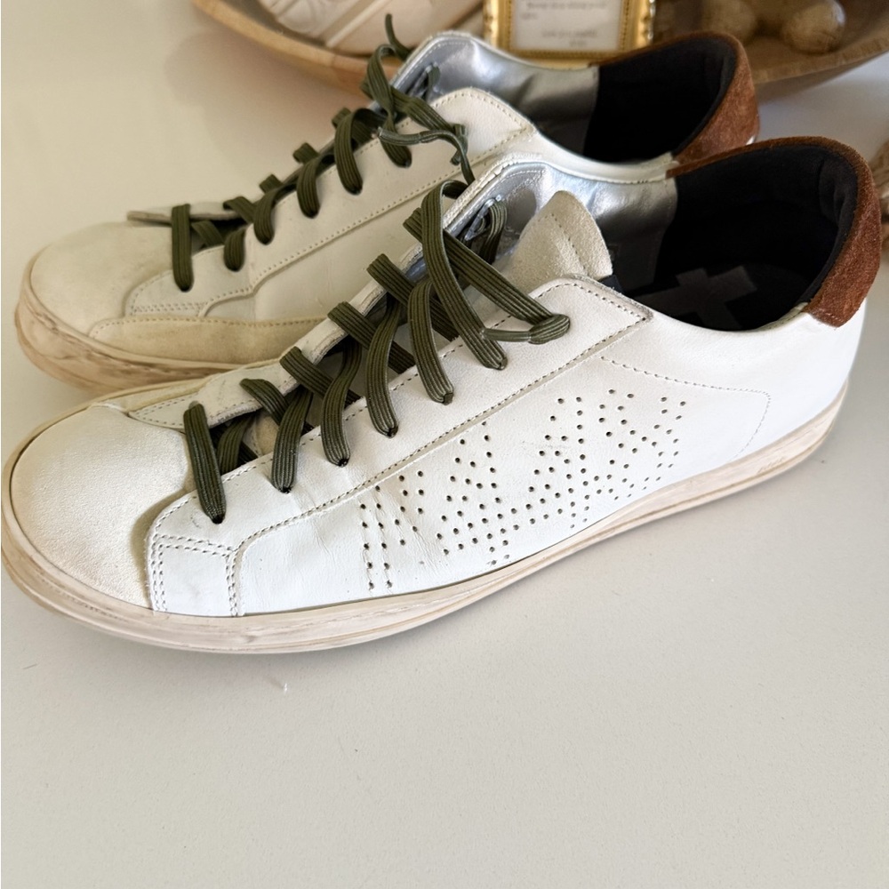 P448 White and Brown Men's Sneakers